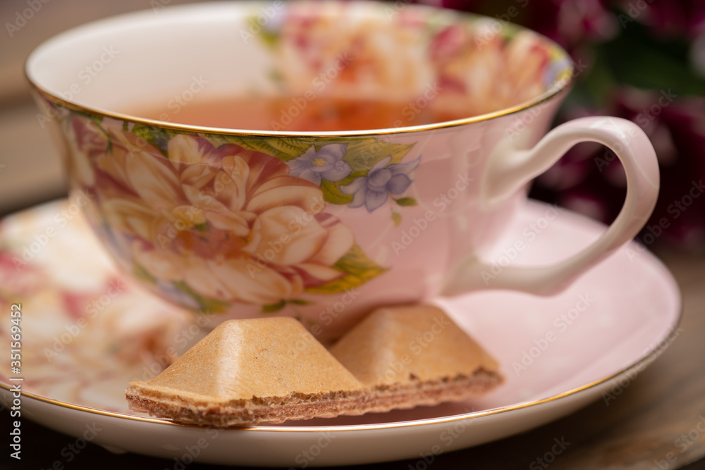 Black tea on a wooden table Black tea on a wooden table