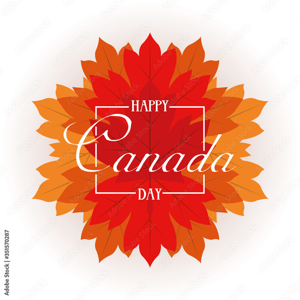 happy canada day with maple leafs frame happy canada day with maple leafs frame