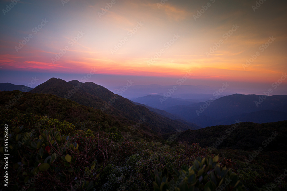 Amazing morning shadows and mountains in Asia Amazing morning shadows and mountains in Asia