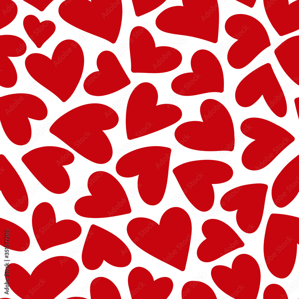 Red hearts seamless pattern. Red hearts seamless pattern.