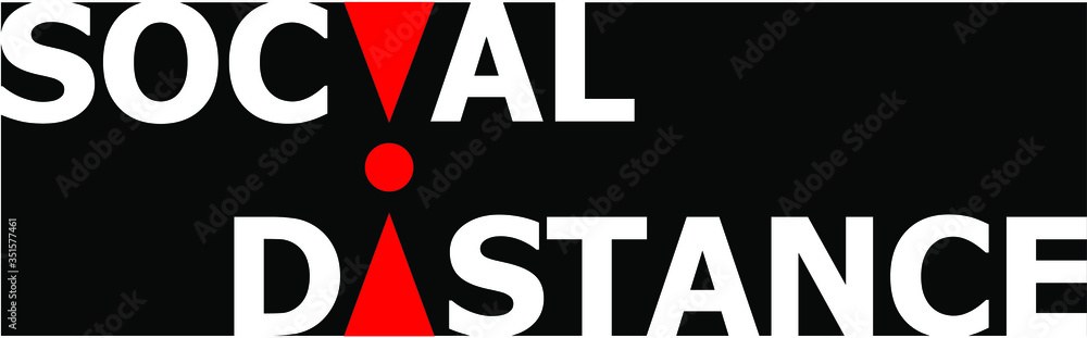 Lesser Distance Logo Logo about social distance in vector in black and red color vector de ...