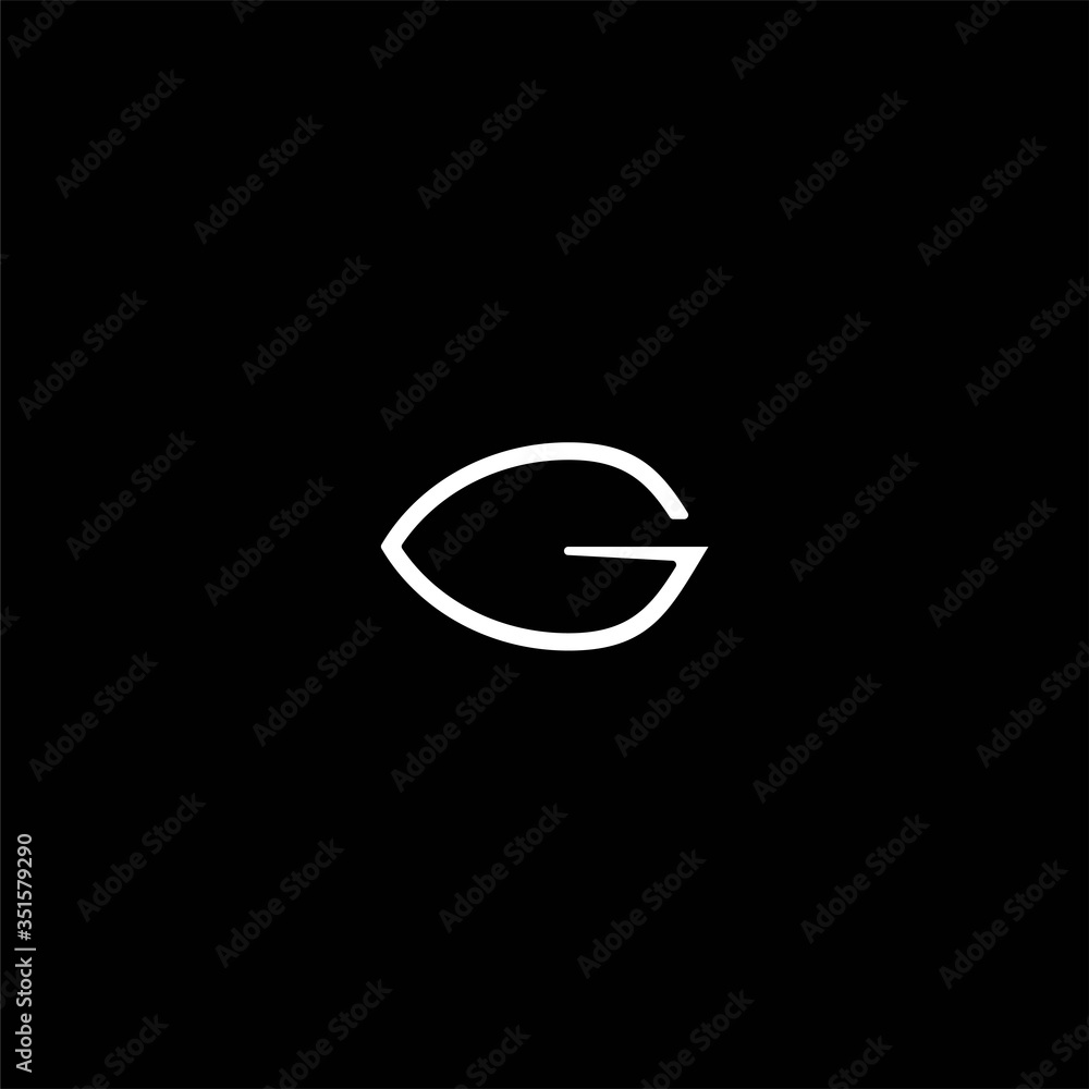 letter G leaf line logo art Vector letter G leaf line logo art Vector