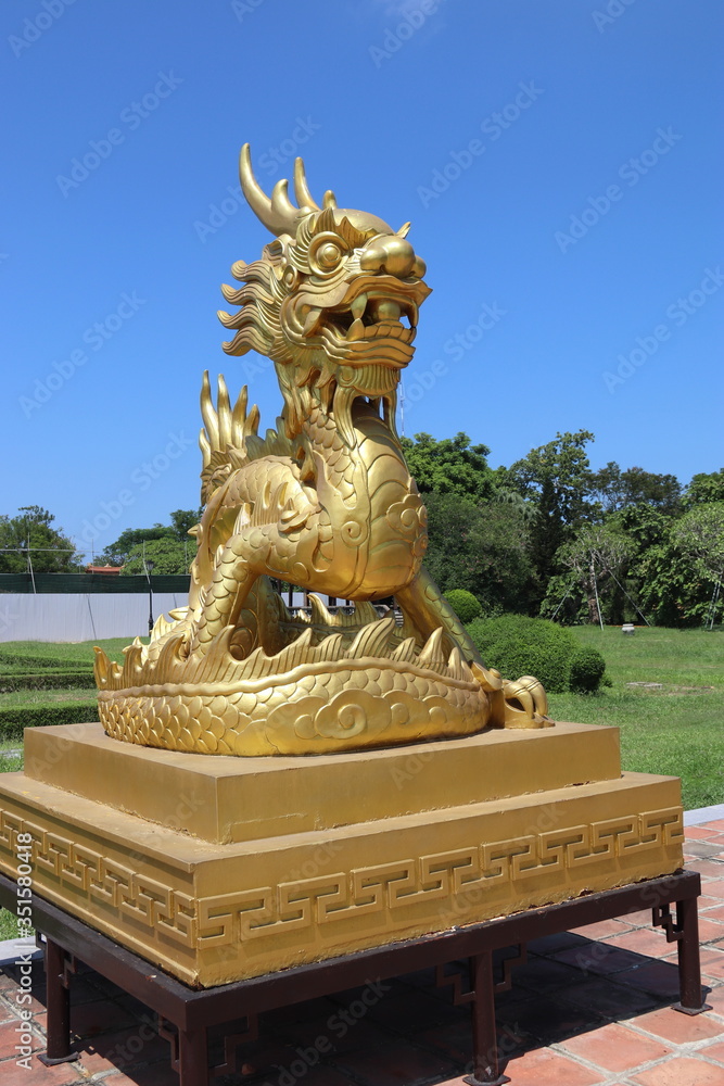 Dragon de la Cité impériale à Hué, Vietnam