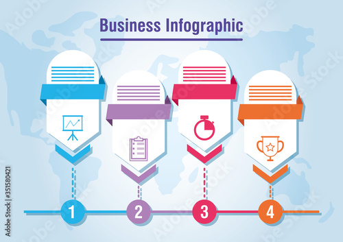 business infographic with numbers icons photo