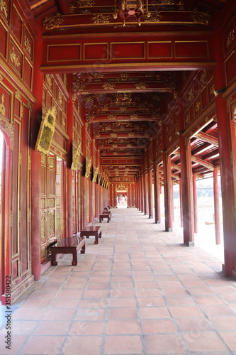 Corridor de la Cité impériale à Hué, Vietnam