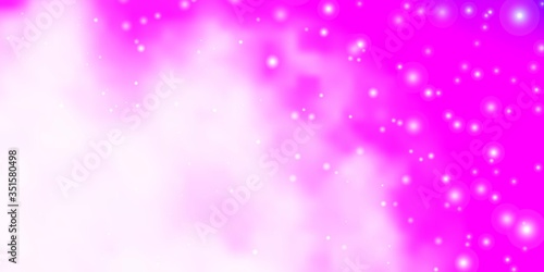 Wallpaper Mural Light Pink vector template with neon stars. Blur decorative design in simple style with stars. Pattern for websites, landing pages. Torontodigital.ca