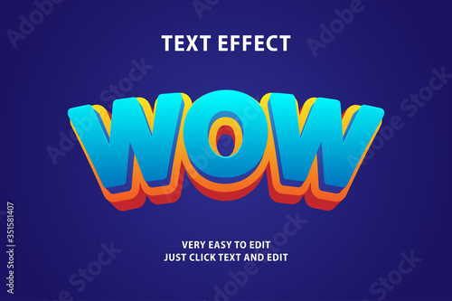 3d cartoon text effect, editable text