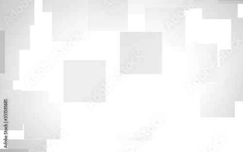 White abstract background. Misty backdrop with grey squares. 3D illustration