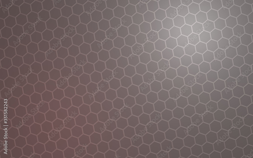 Honeycomb with color lighting, on a gray background. Perspective view on polygon look like honeycomb. Isometric geometry. 3D illustration Honeycomb with color lighting, on a gray background. Perspective view on polygon look like honeycomb. Isometric geometry. 3D illustration
