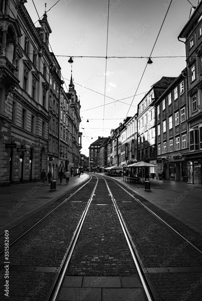 Fototapeta premium Herrengasse, the street leading to the main square in Graz