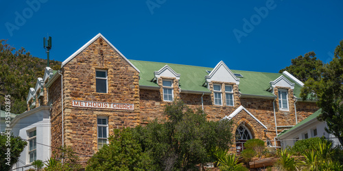 The City Simonstown near Capetown with the Colonial Style Architecture Methodist Church.
