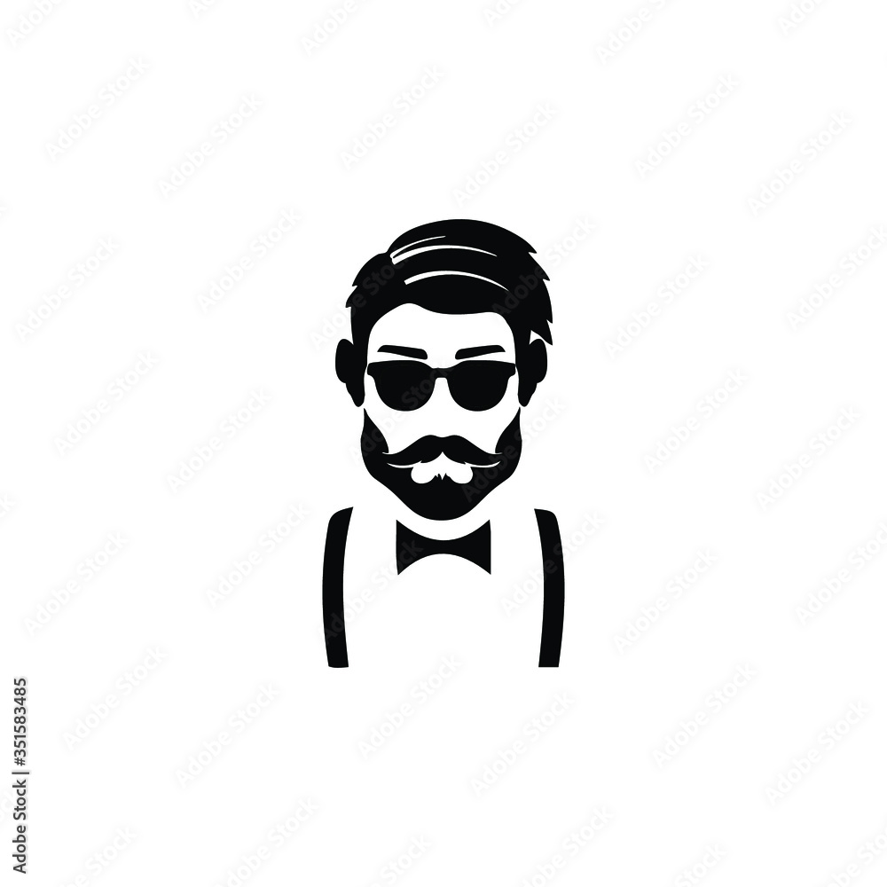 black face man logo design black face man logo design