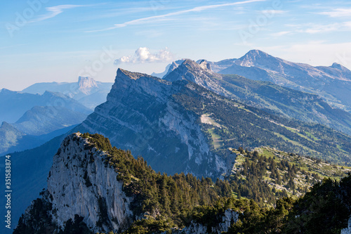 Le massif du Vercors depuis le sommet du Moucherotte, 
Saint-Nizier-du-Moucherotte, Isère, Auvergne-Rhône-Alpes, France photo