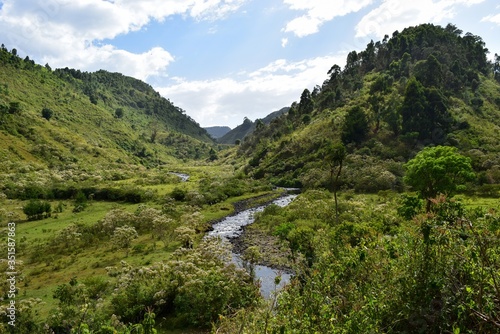Scenic mountain landscpes in rural Kenya, Aberdare Ranges