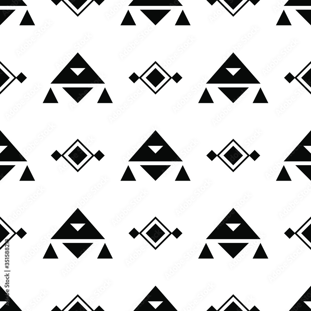 seamless pattern with ethnic black-white ornament seamless pattern with ethnic black-white ornament