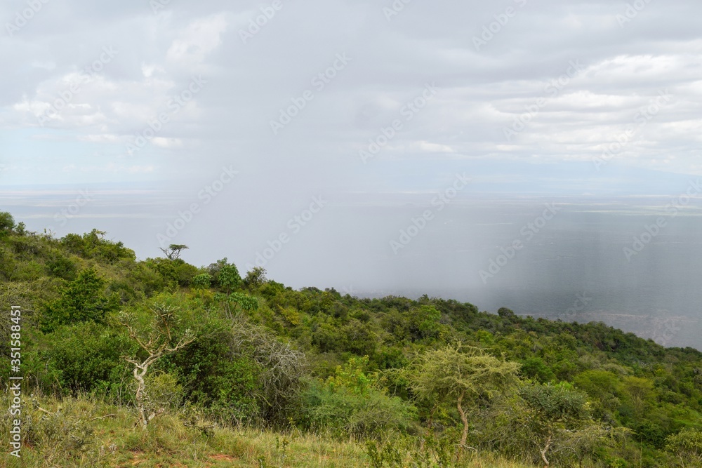 Rain over the mountains, Namanga Hill, Kenya