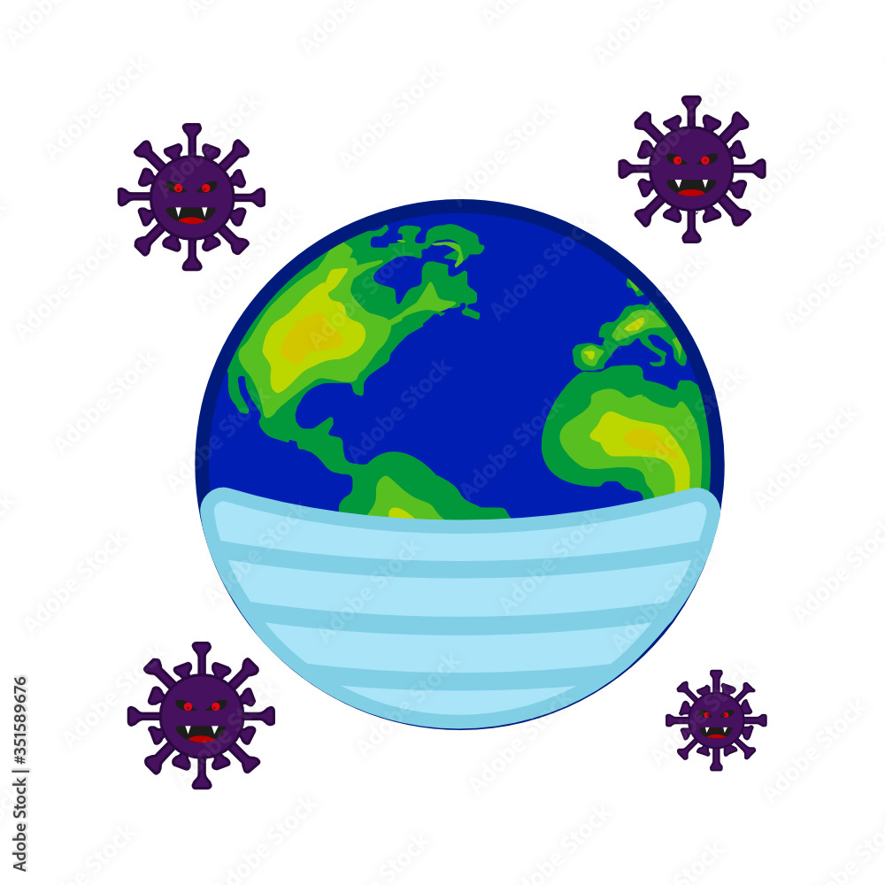 earth with coronavirus