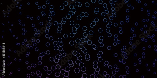 Dark Pink, Blue vector background with bubbles. Modern abstract illustration with colorful circle shapes. Design for your commercials.