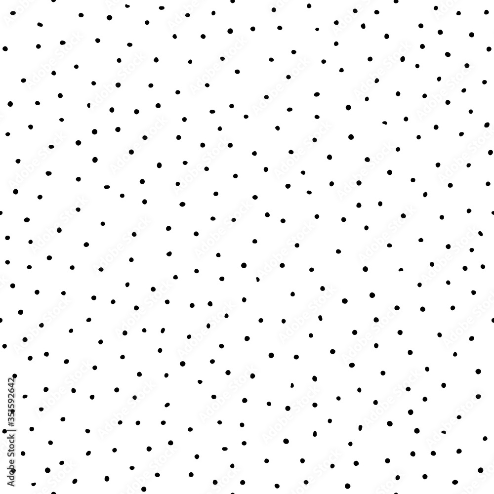 Seamless neutral pattern. Black hand-drawn dots isolated on white background. Scandinavian cozy ornament. Vector doodle stock illustrations for wallpaper, posters, wrapping paper, textiles, prints Seamless neutral pattern. Black hand-drawn dots isolated on white background. Scandinavian cozy ornament. Vector doodle stock illustrations for wallpaper, posters, wrapping paper, textiles, prints