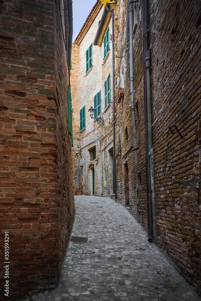 a typical Italian medieval alley, the most beautiful historical center in the world