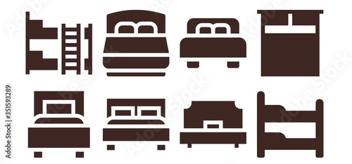 Modern Simple Set of hostel Vector filled Icons