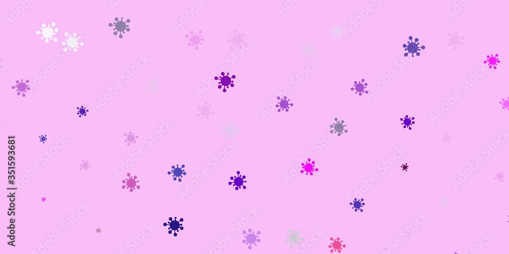 Light purple, pink vector template with flu signs. Light purple, pink vector template with flu signs.