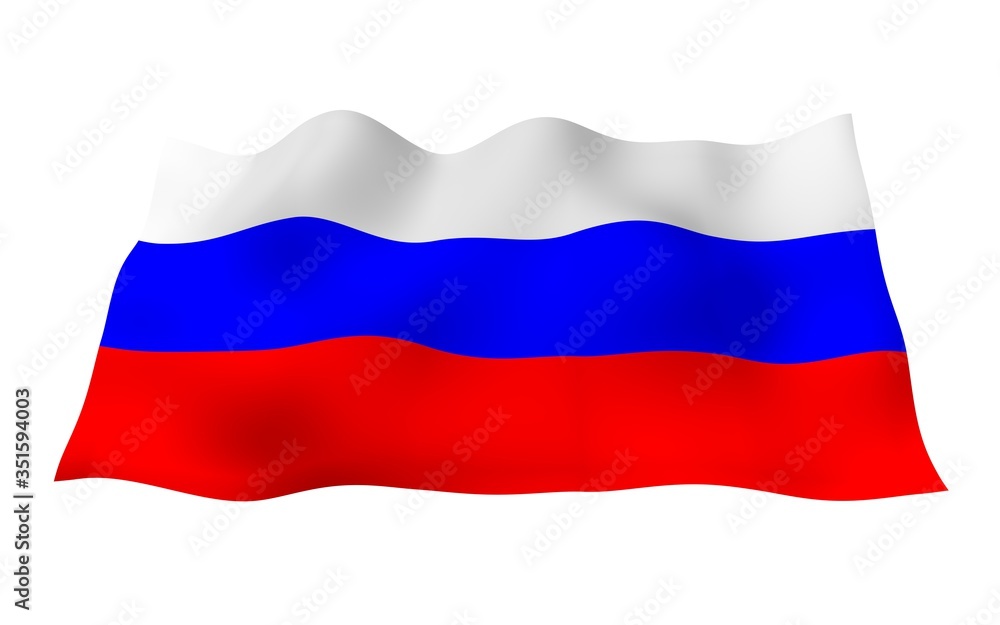 Waving flag of the Russian Federation. The National. State symbol of the Russia. 3D illustration Waving flag of the Russian Federation. The National. State symbol of the Russia. 3D illustration