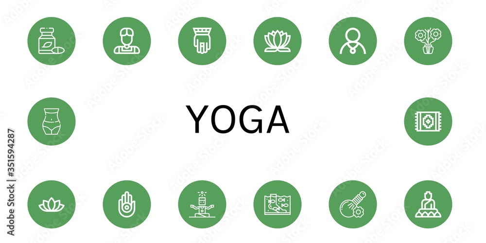 yoga simple icons set yoga simple icons set