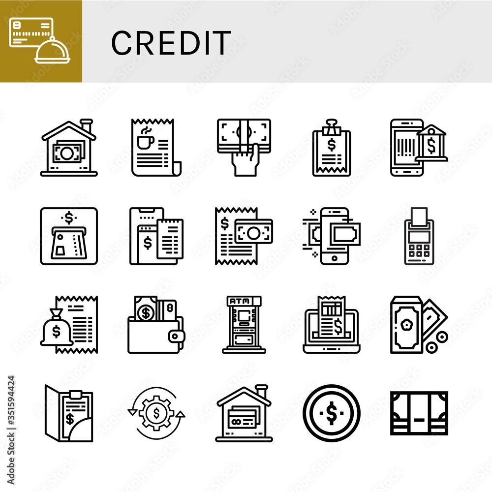 credit icon set