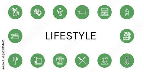 lifestyle simple icons set