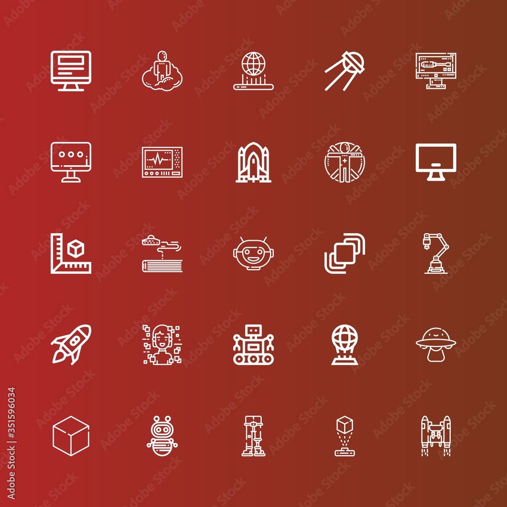 Editable 25 futuristic icons for web and mobile Editable 25 futuristic icons for web and mobile
