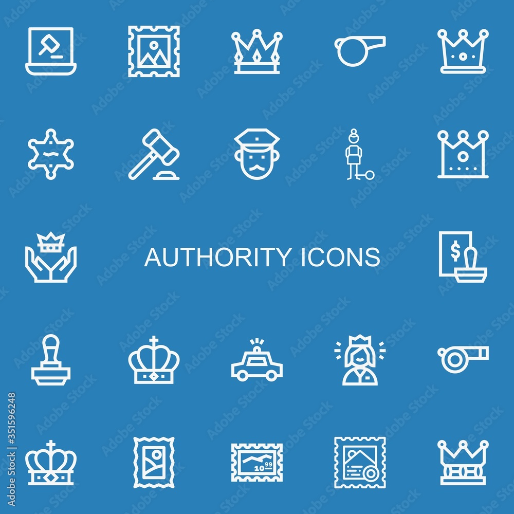 Editable 22 authority icons for web and mobile