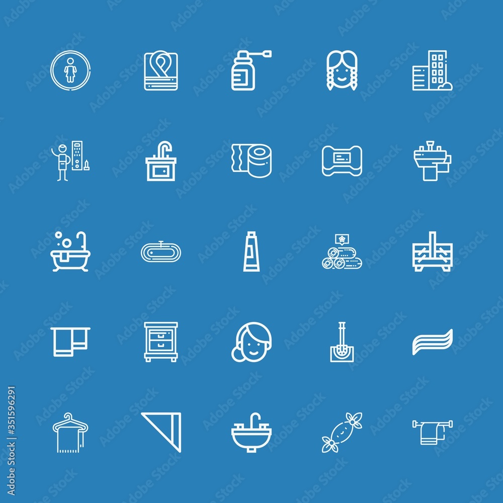 Editable 25 bathroom icons for web and mobile Editable 25 bathroom icons for web and mobile
