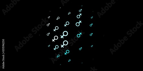 Dark Blue, Yellow vector texture with women's rights symbols.