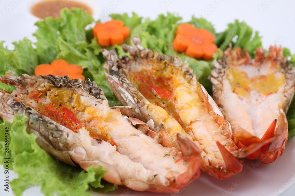 Grilled prawn isolated in white background Grilled prawn isolated in white background