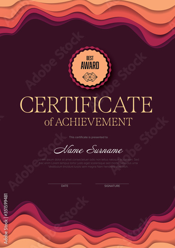 Modern certificate template layout