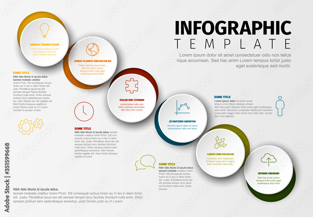 Vector Minimalist colorful Infographic template