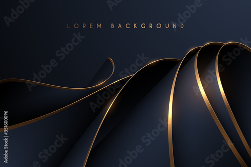 Black and gold textile layers background photo