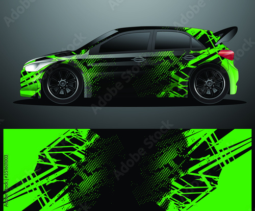 Rally car decal graphic wrap vector, abstract background