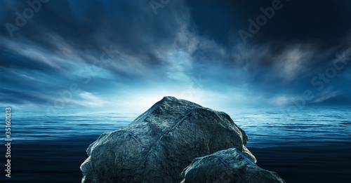 Futuristic night landscape ...