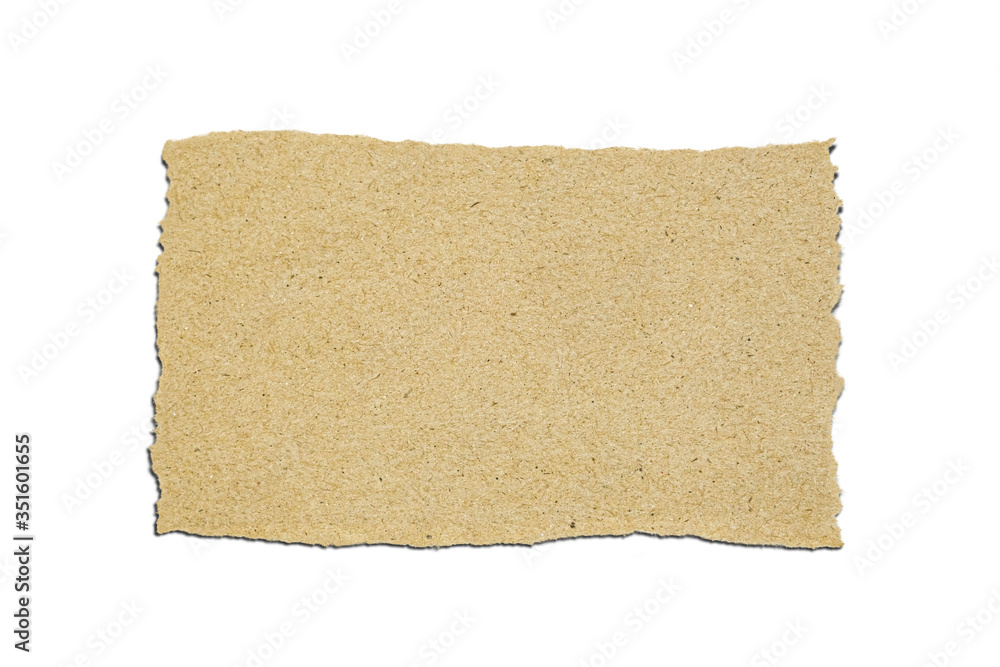 Brown Paper in rectangle shape on white background