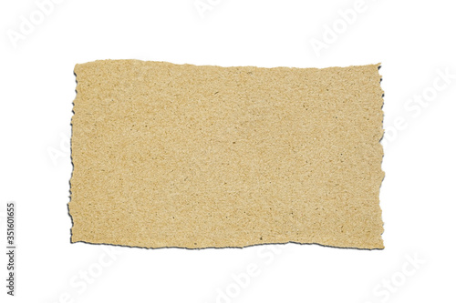 Brown Paper in rectangle shape on white background