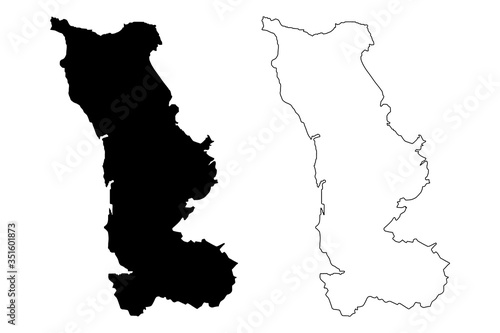 Manche Department (France, French Republic, Normandy or Normandie region) map vector illustration, scribble sketch Manche map