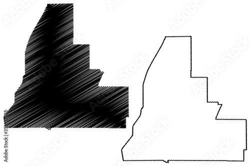 Walker County, Georgia (U.S. county, United States of America, USA, U.S., US) map vector illustration, scribble sketch Walker map