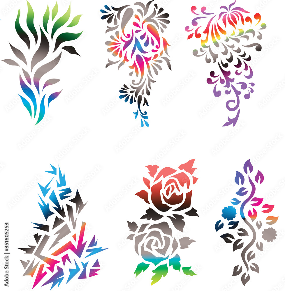 isolated object for multiple use in print and packing. all object is good qulity and editable. colorful motif isolated object for multiple use in print and packing. all object is good qulity and editable. colorful motif