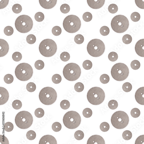 gear seamless pattern on a white background