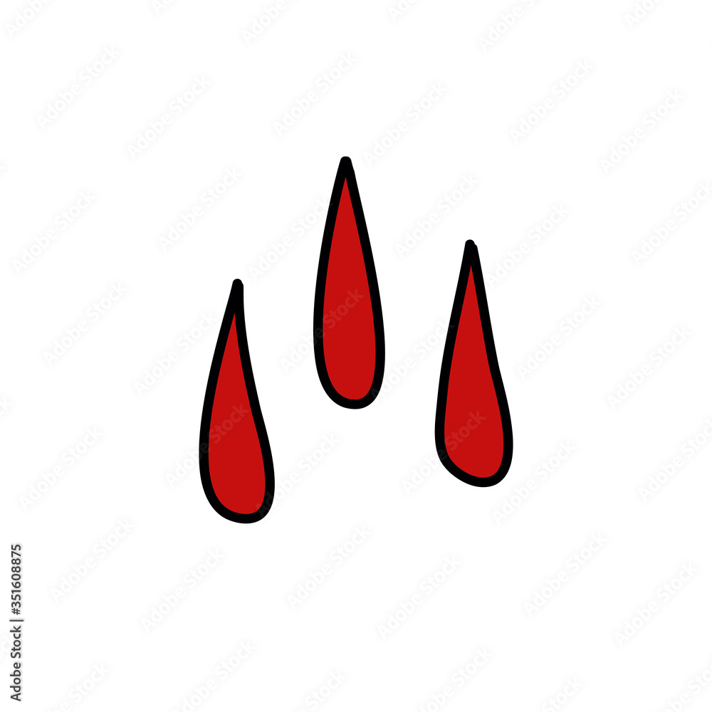 Fototapeta premium blood drops doodle icon, vector illustration
