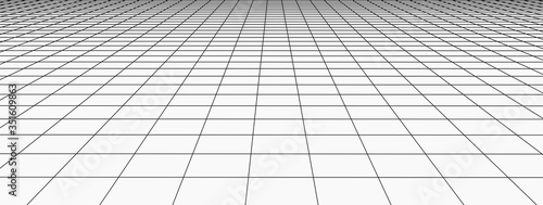 Abstract frame landscape. Vector perspective grid. 3d mesh