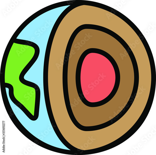 natural science concept, Geophysics vector icon design, 
