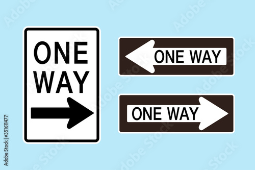 USA ONE WAY sign , vector illustration